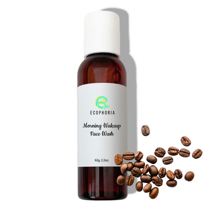 Ecophoria Morning Wakeup Face Wash 62g - Gentle Daily Cleanser with Coffee Extract for Fresh Energized Skin - Vegan Cruelty-Free Clean Beauty