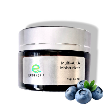Ecophoria Multi-AHA Resurfacing Moisturizer 40g - Smooth Texture and Refine Skin with Alpha Hydroxy Acids - Vegan Cruelty-Free Clean Beauty