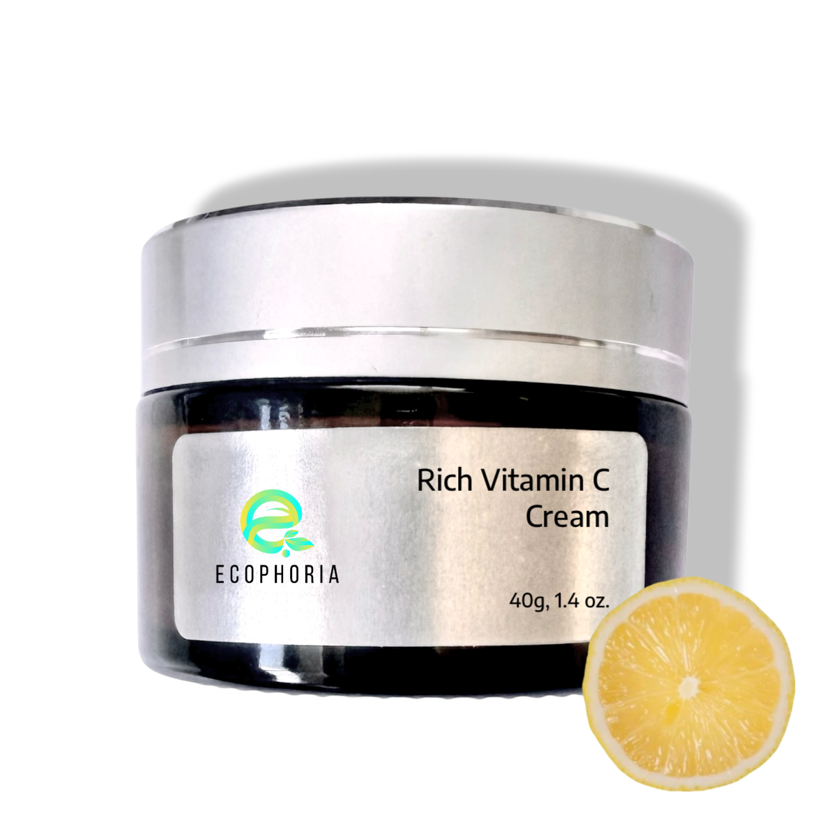 Ecophoria Rich Vitamin C Cream 40g - Brighten and Protect Deep Moisturizer for Glowing Skin - Vegan Cruelty-Free Clean Beauty Skincare